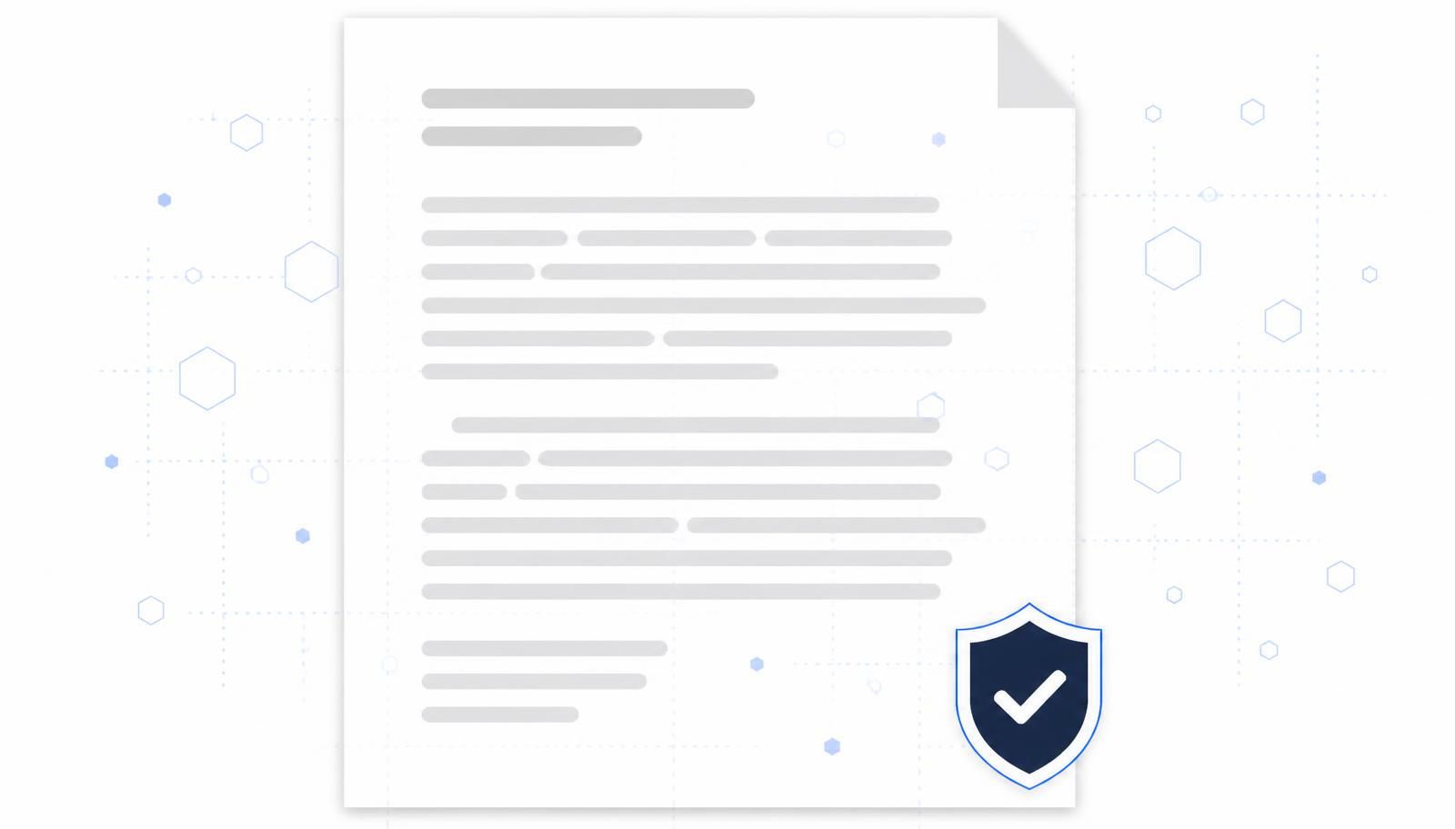 Document page marked with an invisible AI content watermark pattern and a verified provenance badge